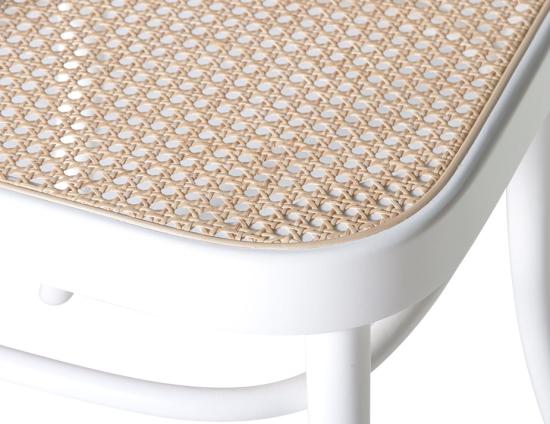 811 Hoffmann Chair - White - Cane Seat - Cane Backrest - by TON 