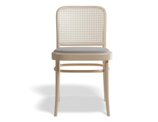 811 Hoffmann Chair - Upholstered Seat - Cane Backrest - by TON