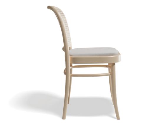 811 Hoffmann Chair - Upholstered Seat - Cane Backrest - by TON