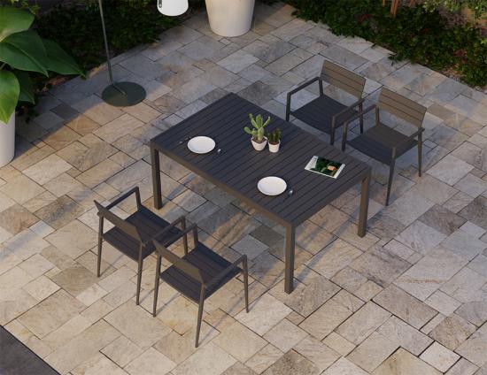 Halki Table - Outdoor - 160cm x 90cm - Charcoal 