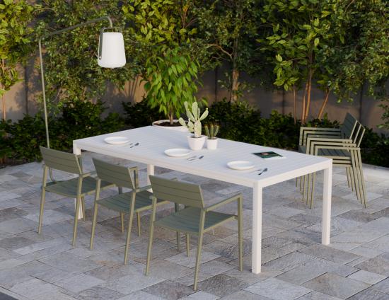 Halki Table - Outdoor - 220cm x 100cm - White 