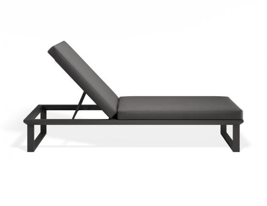 Serra Sun Lounge - Charcoal - Single
