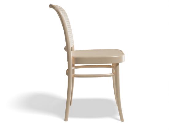 811 Hoffmann Chair - Natural - Wood Seat - Cane Backrest - by TON