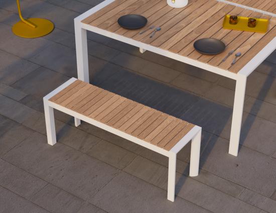 Vydel Bench Seat - Outdoor - 120cm - Teak - White
