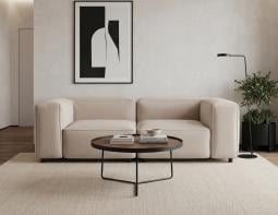 Alora Walnut Coffee Table With Sofa In Apartment