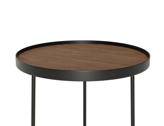 Alora Side Table - Black - Walnut 
