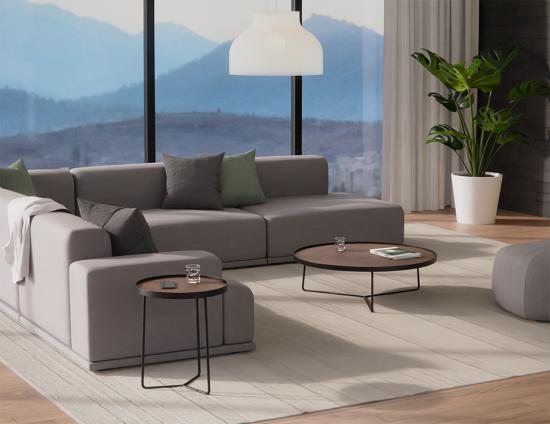 Alora Side Table - Black - Walnut 