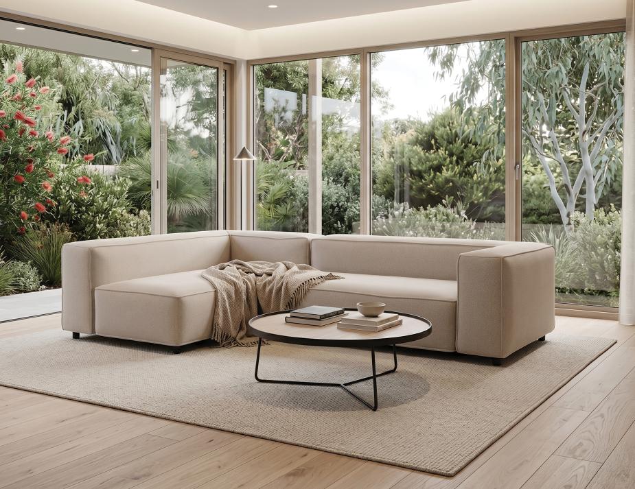 Alora Large Wooden Coffee Table With Nolia Sofa