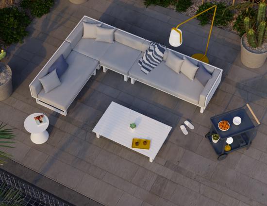 Vivara Sofa - White - Modular Section B Right Arm 