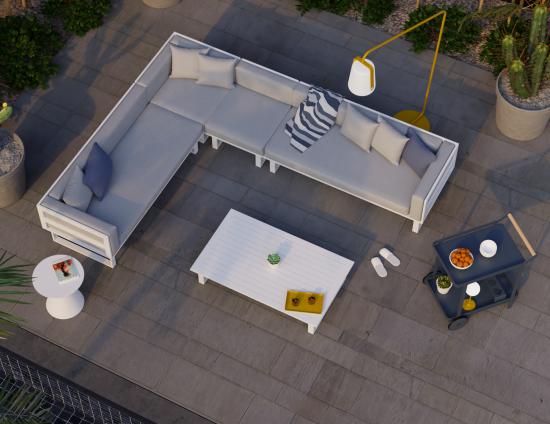 Vivara Sofa - White - Modular Section E - No Arm 