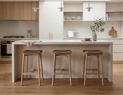 Wooden Kitchen Stools In House