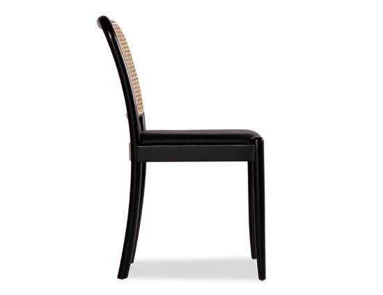 Vika Chair in Black with Cane Back