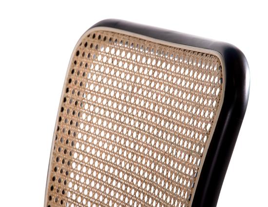 Vika Chair in Black with Cane Back