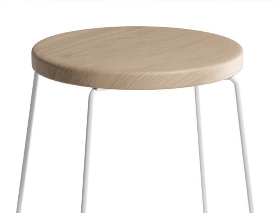Hugo Low Stool - White - Natural Seat