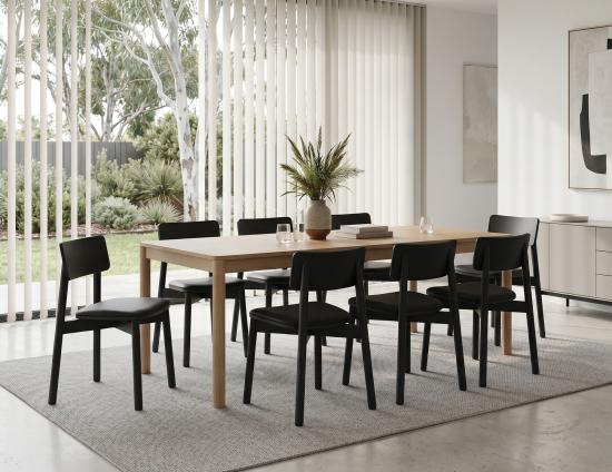 Andi Dining Chair - Black - Upholstered