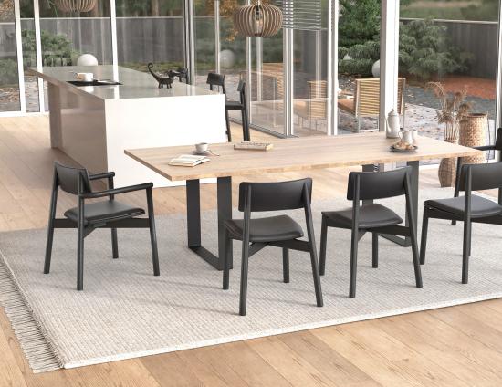 Andi Dining Chair - Black - Upholstered
