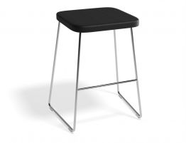 46cm Square Seat Black / Chrome Frame
