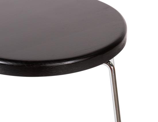 Hugo Low Stool - Chrome - Black Seat