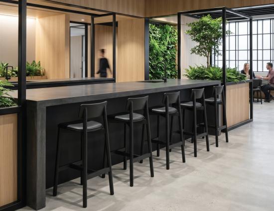 Andi Bar Stool - Black - Upholstered