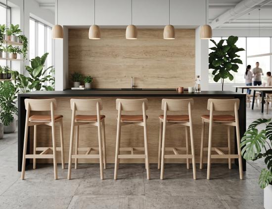 Andi Bar Stool - Natural - Upholstered
