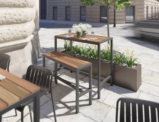 Moonah Outdoor High Bar Bench Seat - Spotted Gum 
