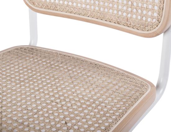 Calibre Chair - White with Natural Cane