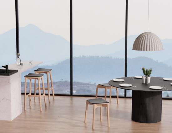 Andi Low Stool - Natural - Upholstered