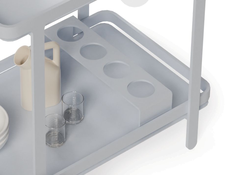 Bar Cart Trolley Grey Silver