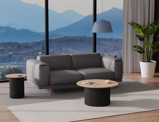 Mimi Side Table - Black - Natural 