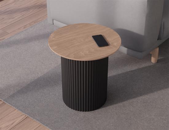 Mimi Side Table - Black - Natural 