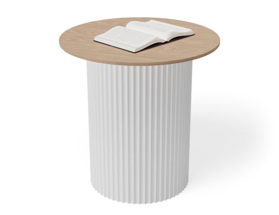 Mimi Side Table - White - Natural 