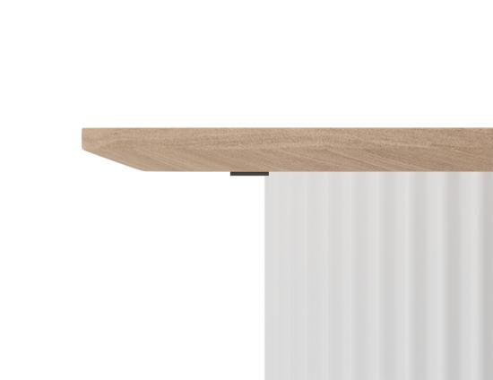 Mimi Side Table - White - Natural 