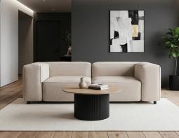 Mimi Black And Natural Round Coffee Table New