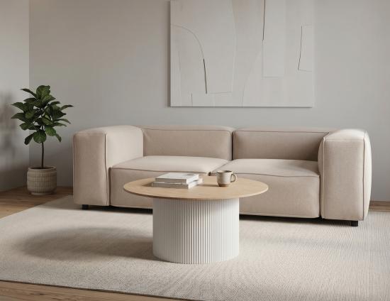 Mimi Coffee Table - White - Natural