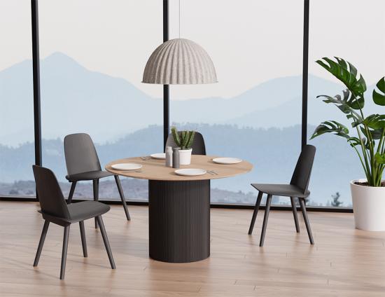 Mimi Dining Table - Black - Natural - 120cm 