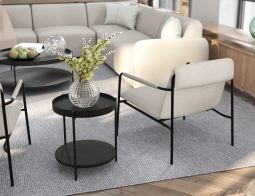 L 2 Layer Sidetable Black