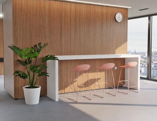 Pop Stool - Soft Pink Frame and Shell Seat 