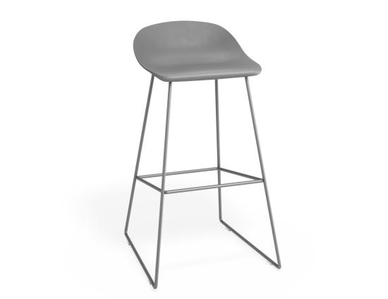 Pop Stool - Silver Grey Frame and Shell Seat 