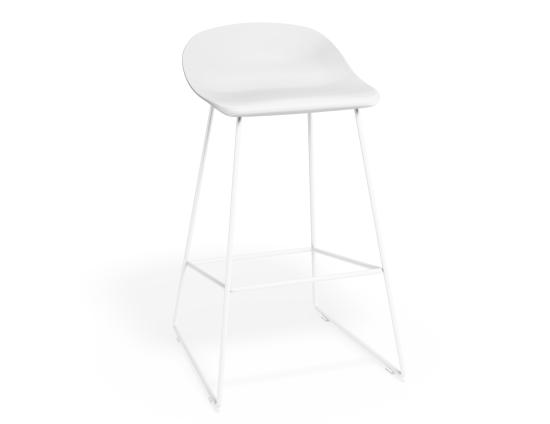 Pop Stool - White Frame and Shell Seat 