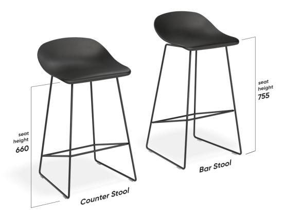 Pop Stool - Dusty Green Frame and Shell Seat 