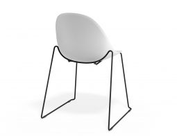 P 2 Pebble Chair Whiteseat Sledblack