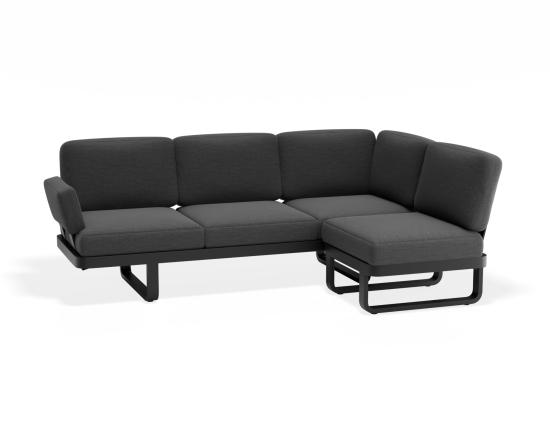 Delmar Config C - Outdoor - Charcoal - Granite Grey Cushions