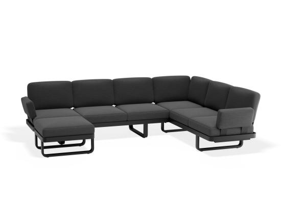 Delmar Config F - Outdoor - Charcoal - Granite Grey Cushions