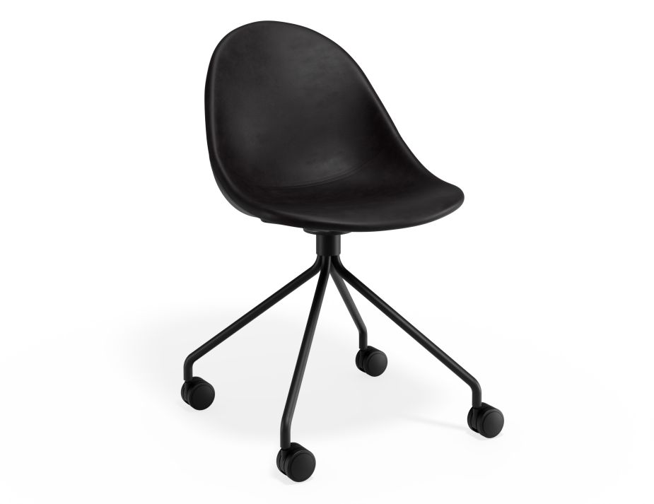 P 1 Pebble Chair Blackpuseat Pyramidcastors