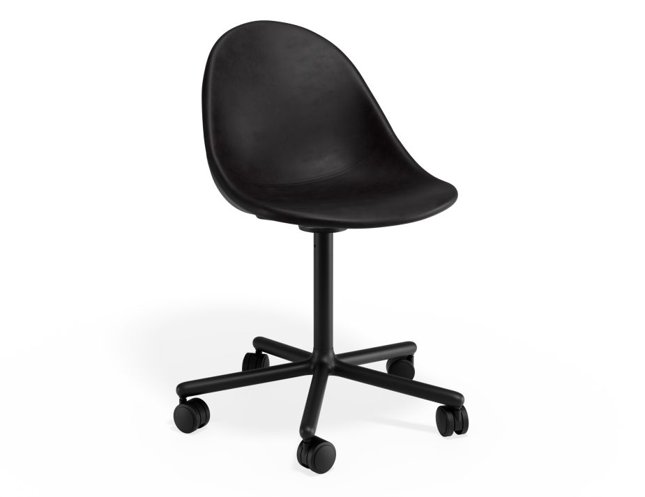 P 1 Pebble Chair Blackpuseat Swivelcastors