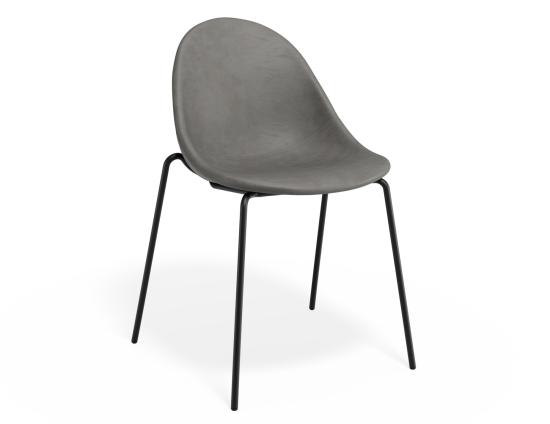 Pebble Chair Grey Upholstered Vintage Seat