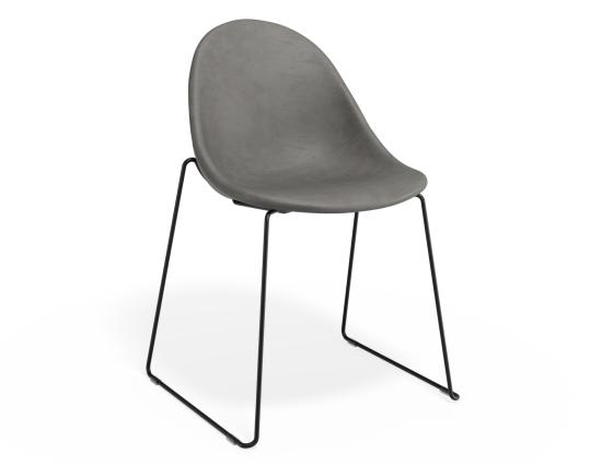 Pebble Chair Grey Upholstered Vintage Seat