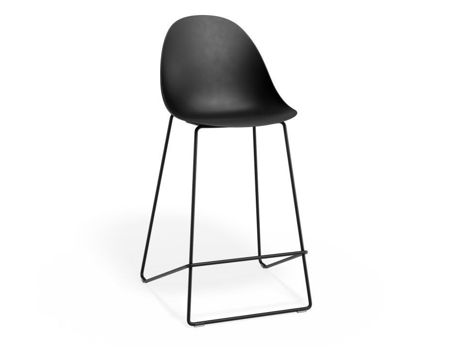 P 1 Pebble Kitchenstool Blackseat Blackframe