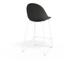 P 2 Pebble Kitchenstool Greyfabricseat Whiteframe