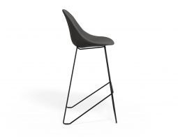 P 3 Pebble Barstool Greyfabricseat Blackframe